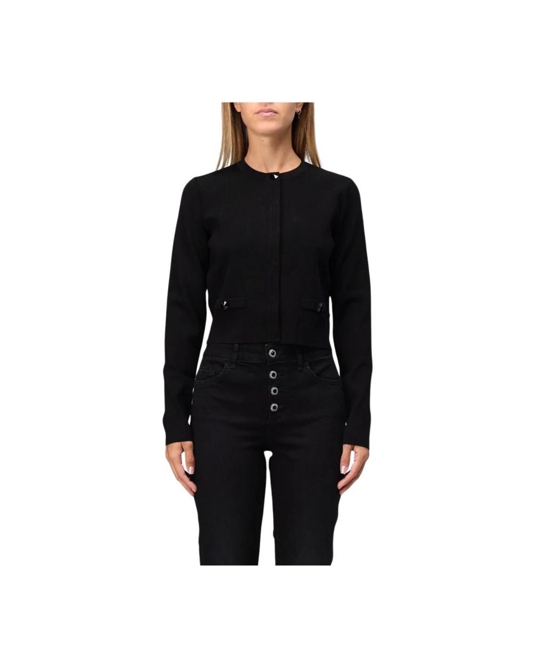 Liu Jo Truien & Vesten ,Zwart ,Basic Jasje in het Black