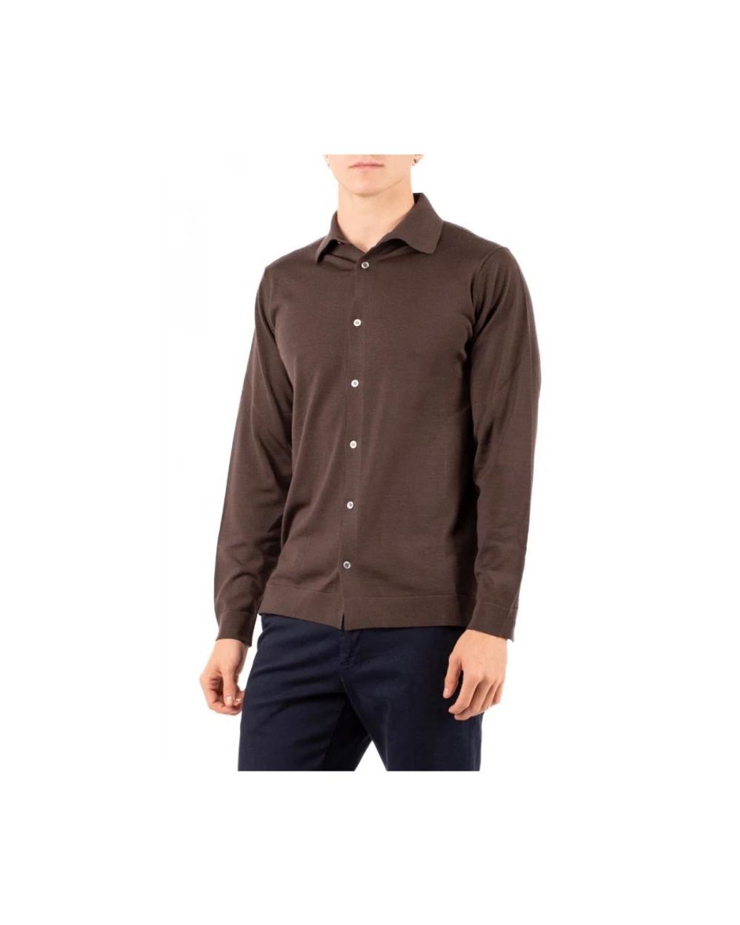 FILIPPO DE LAURENTIIS Brown Casual Shirts for men