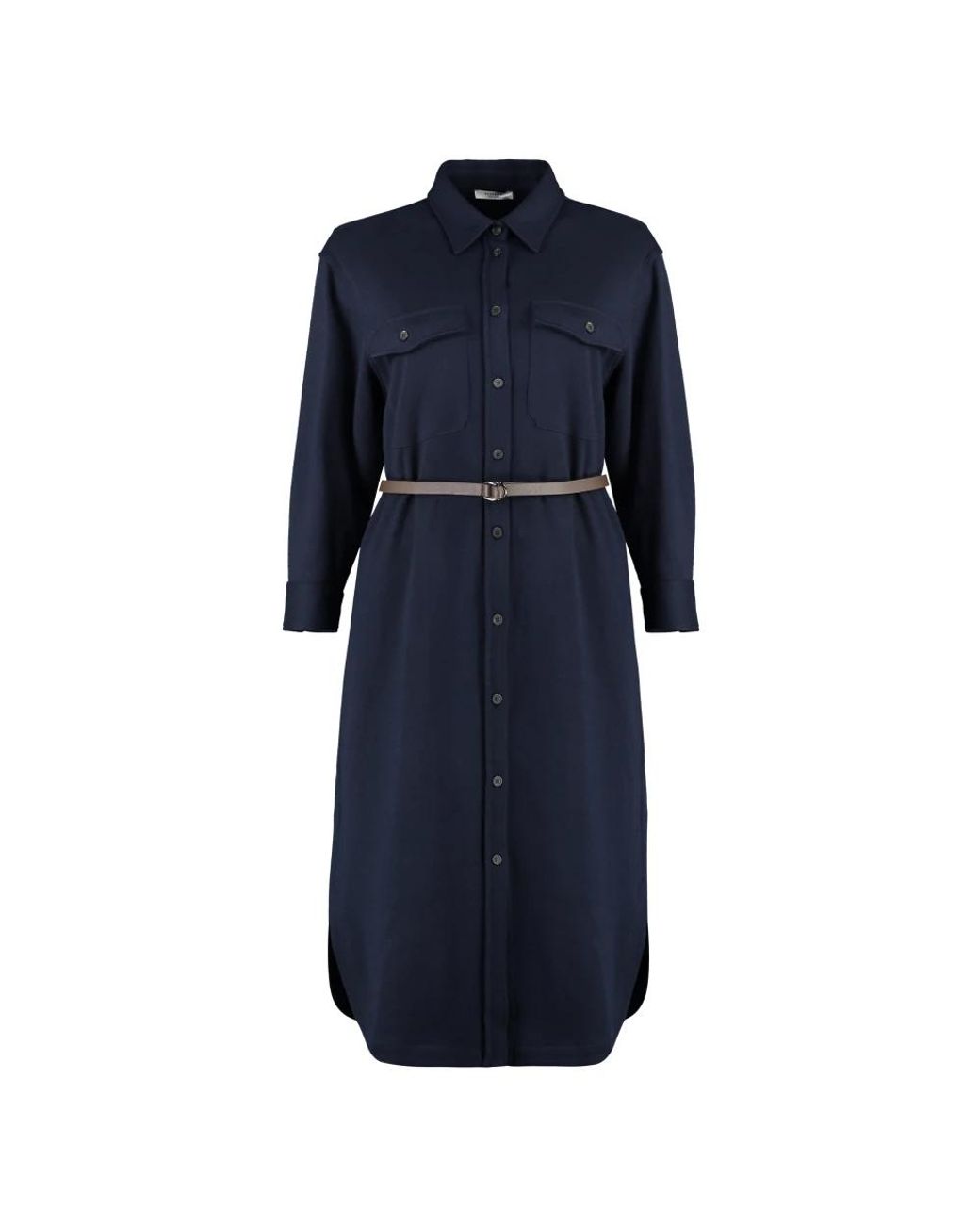 Peserico Blue Shirt Dresses