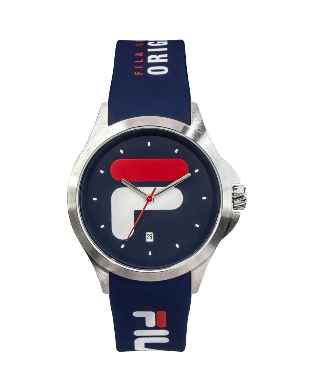 Fila Accessoires ,Blauw ,Herenhorloge Style 40 Mm Siliconen Band 38-181 in het Blue voor heren