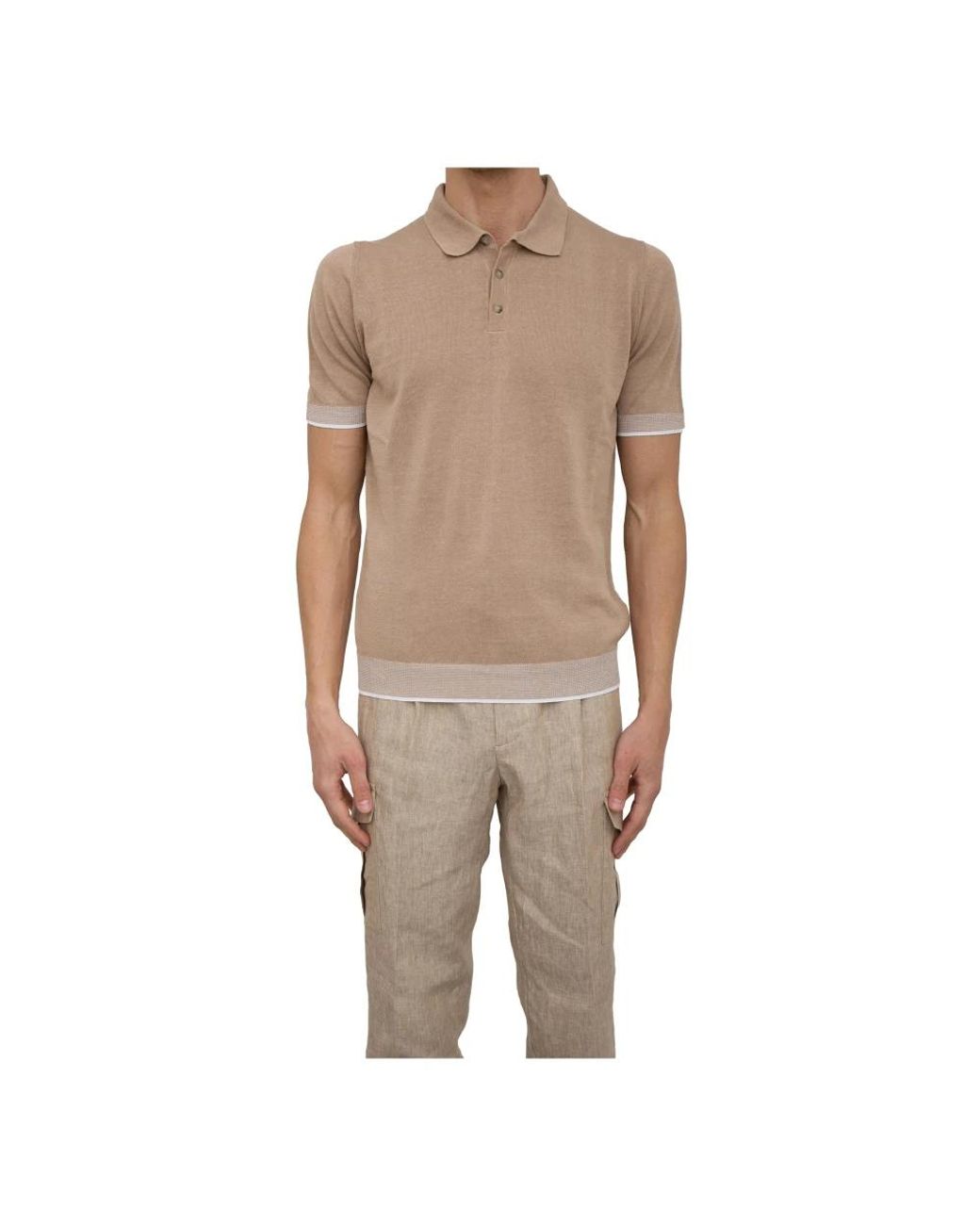 Peserico Natural Polo Shirts for men