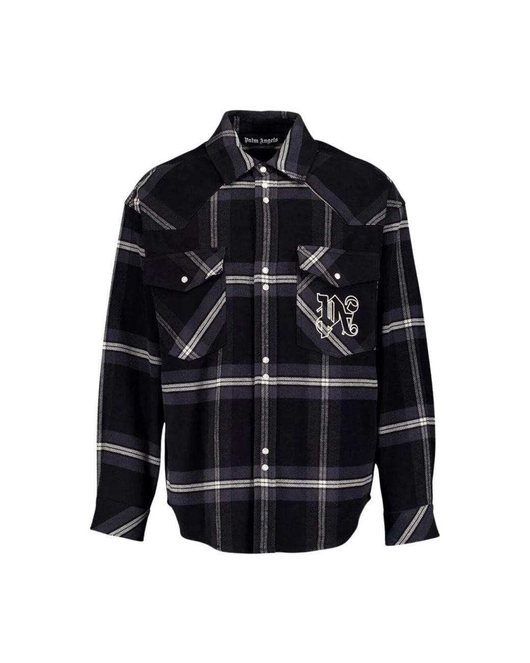 Palm Angels Blue Casual Shirts for men