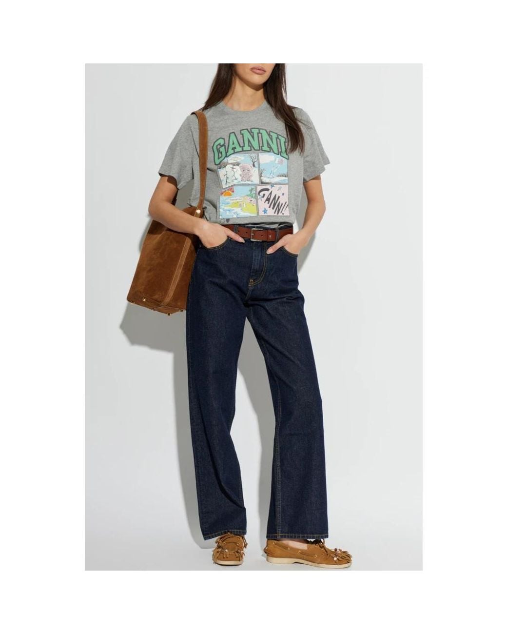Ganni Blue Straight Jeans
