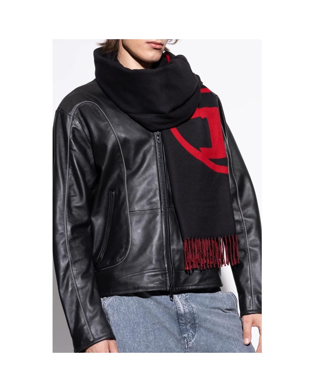 DIESEL Red Winter Scarves for men