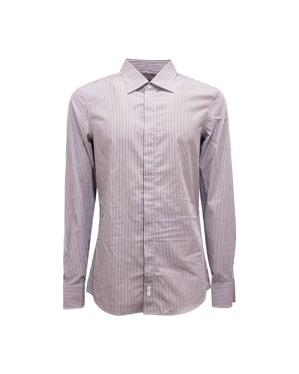 DSquared² Overhemden ,Bruin ,Gestreept Overhemd Gemaakt in het Purple voor heren