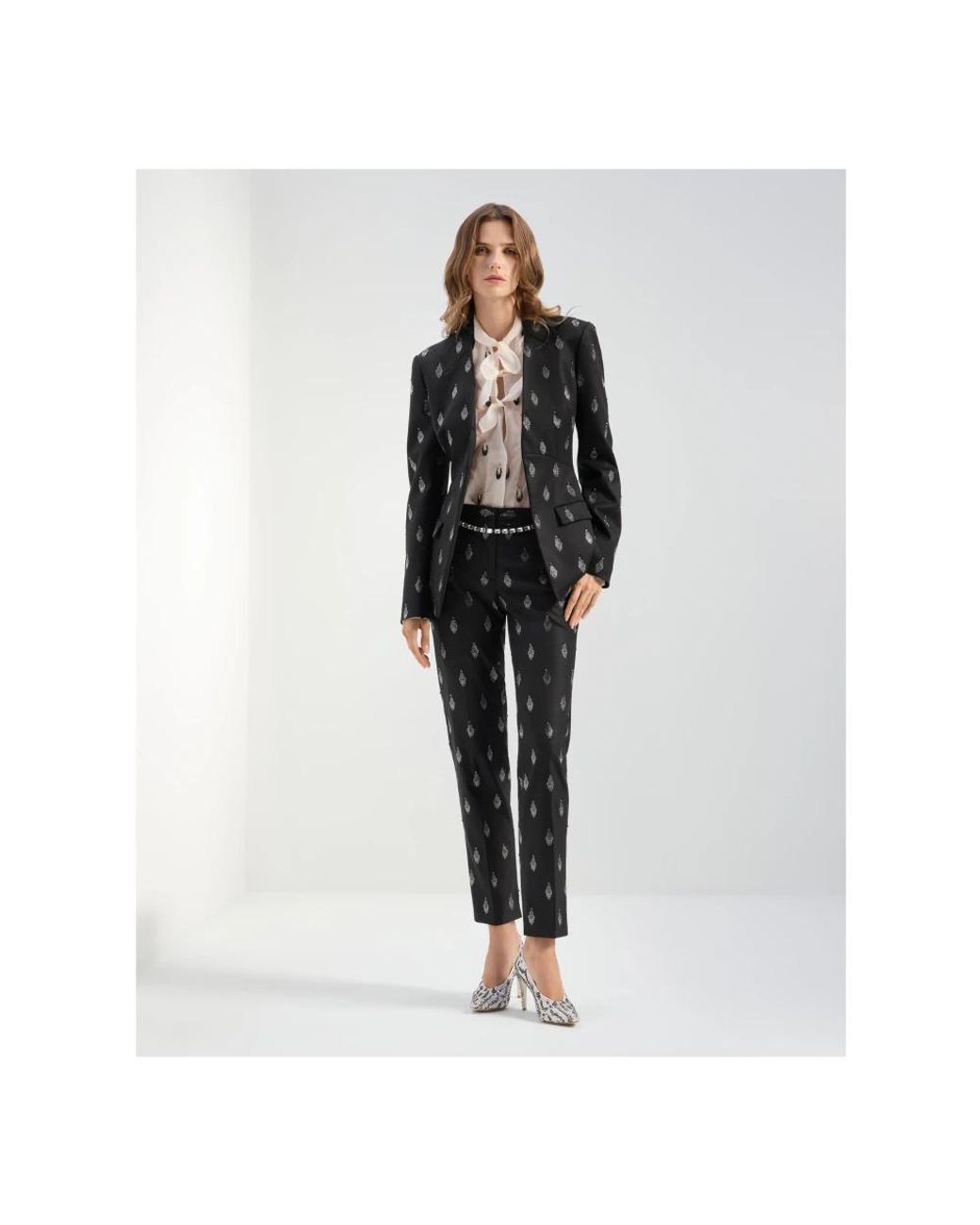 Genny Black Slim-Fit Trousers
