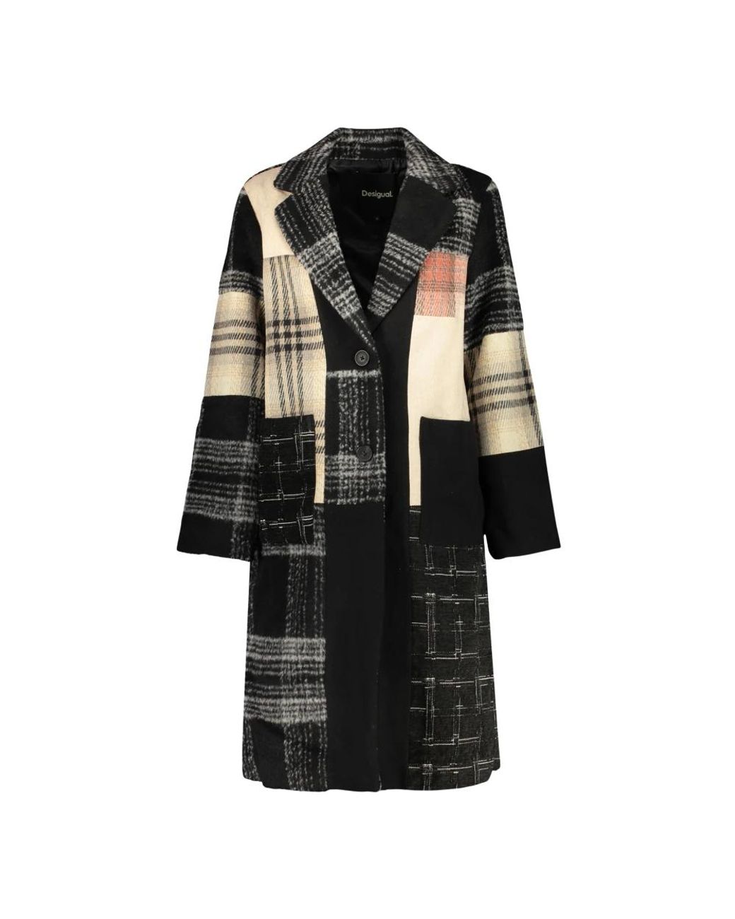Desigual Black Single-Breasted Coats
