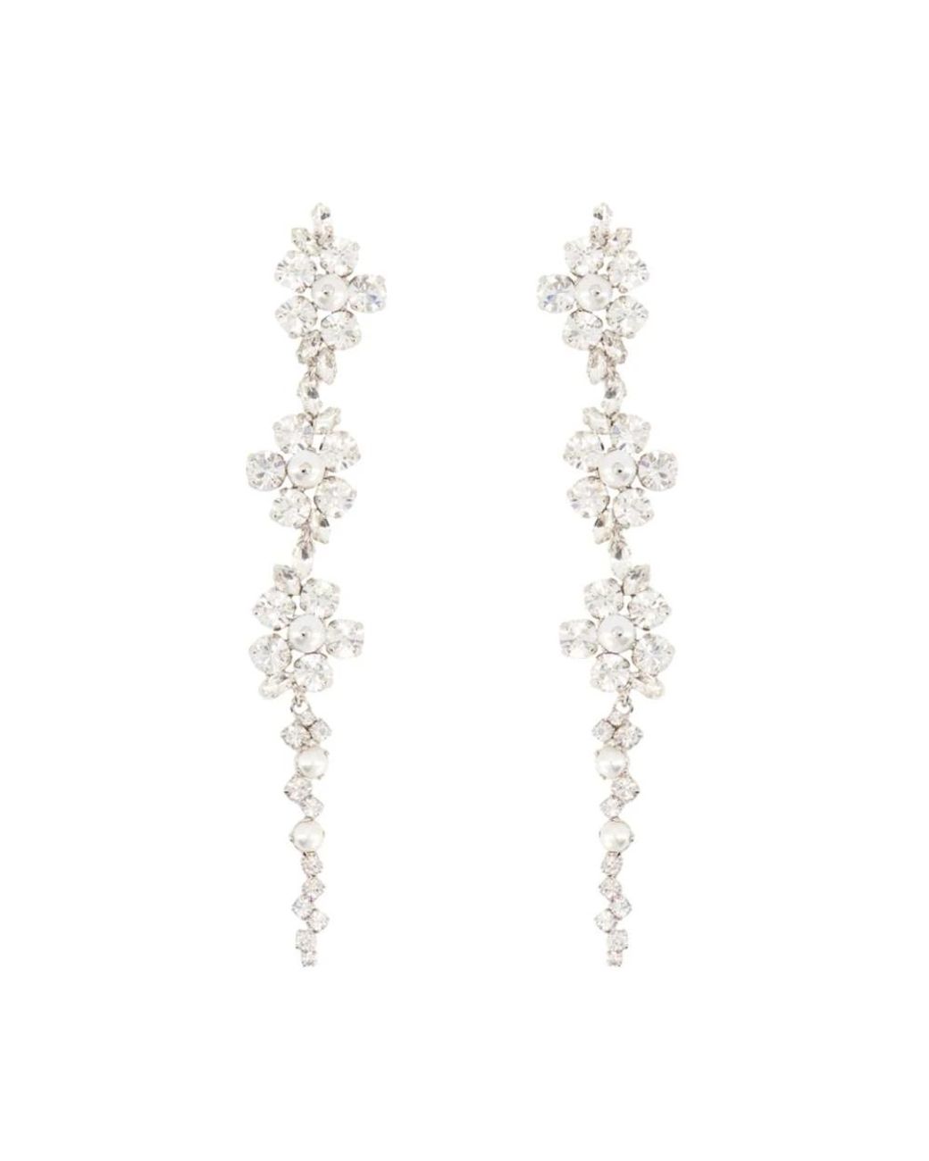 Simone Rocha White Florale Tropfenohrringe