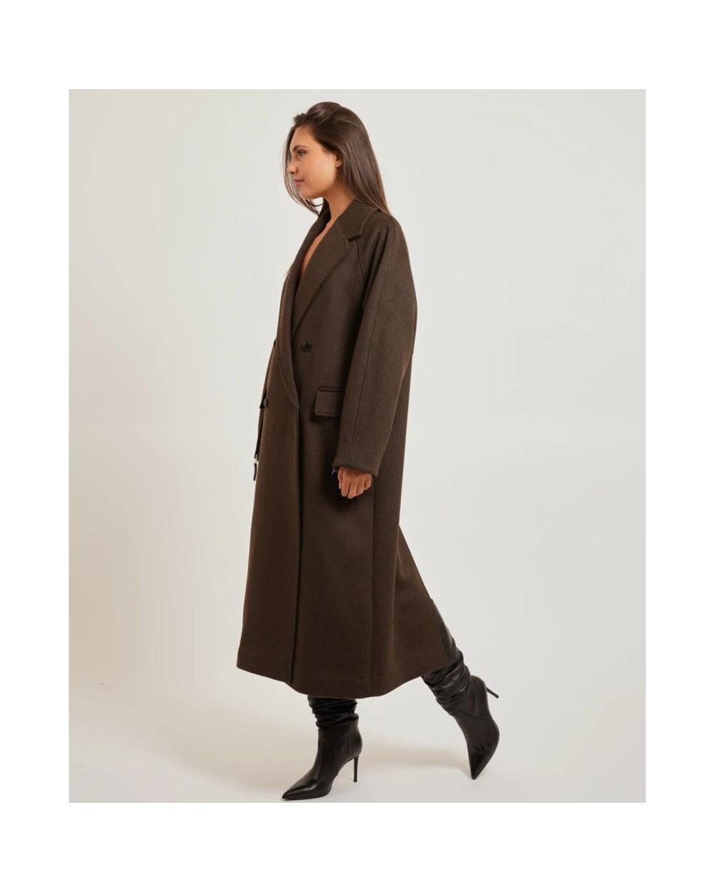 Double-Breasted Coats HUGO de color Brown