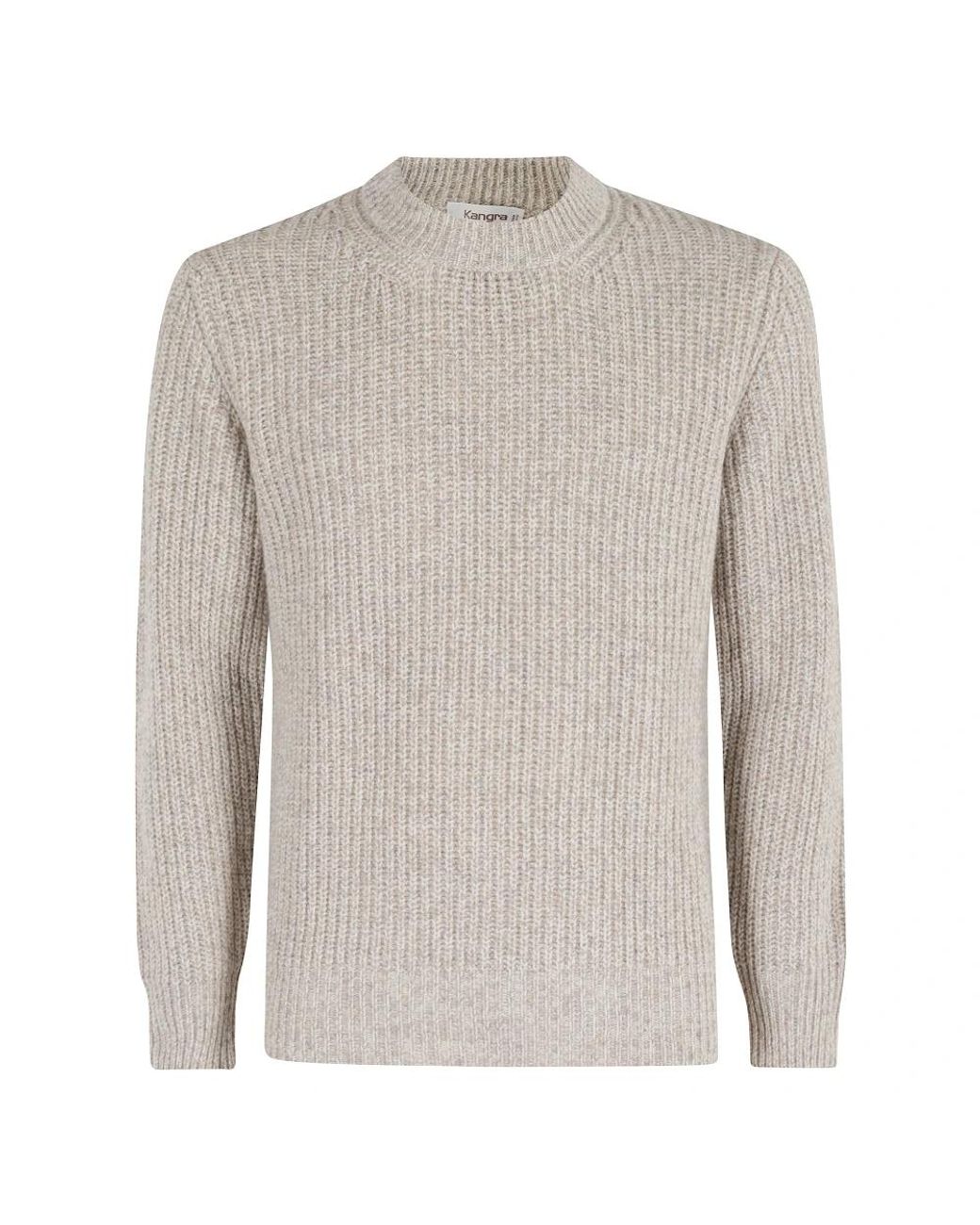 Kangra Gray Round-Neck Knitwear for men
