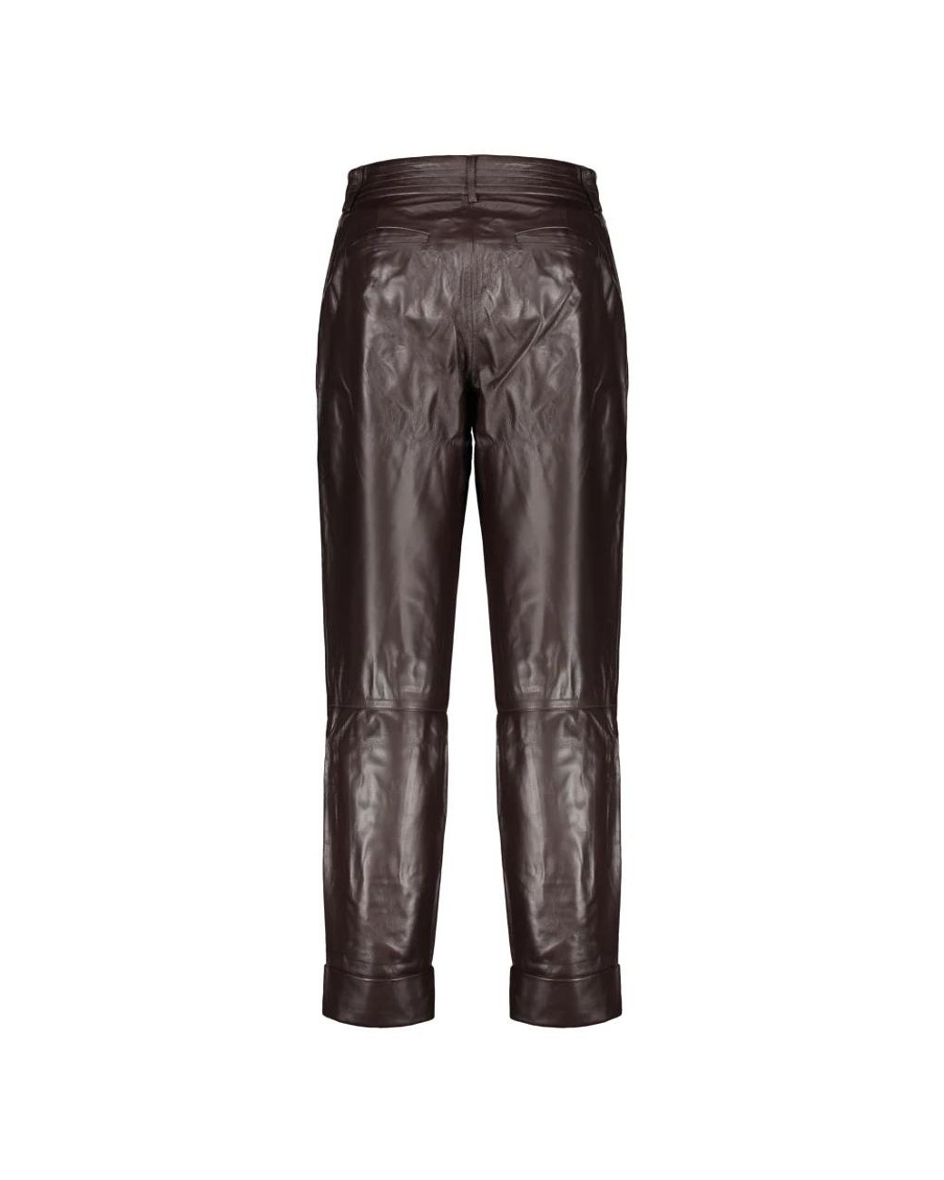 Moorer Gray Leather Trousers