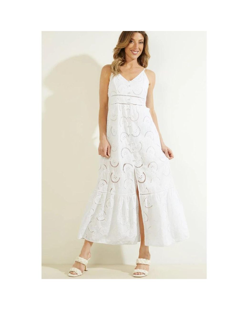 Midi Dresses Guess de color White