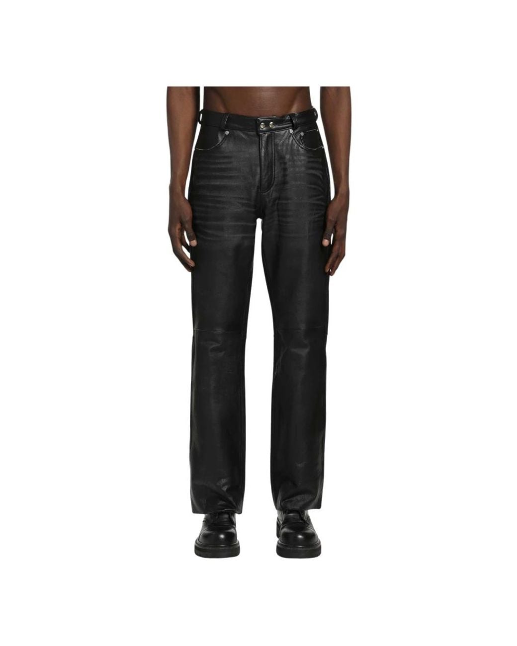 Our Legacy Black Leather Trousers for men