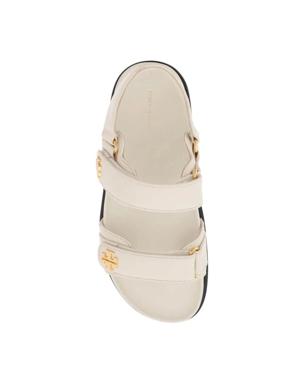 Tory Burch Schoenen ,Wit ,Platform Sandalen Met Dubbel T Logo in het White