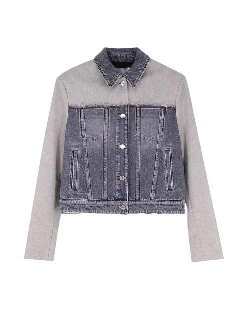 Stella McCartney Jassen ,Grijs ,Katoen Hybrid Tailored Jacket in het Gray
