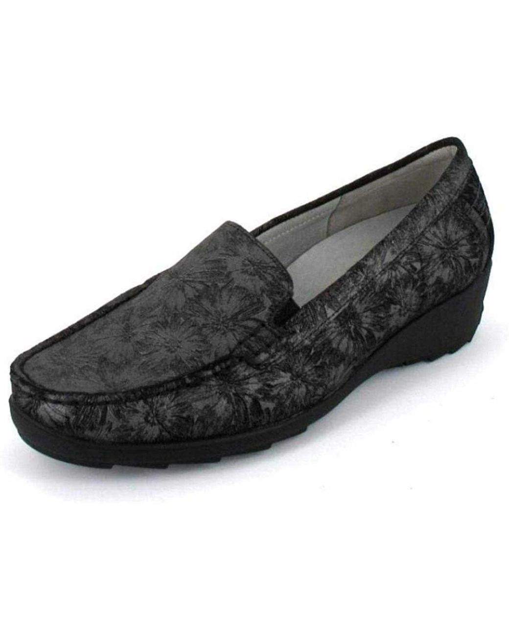 Waldläufer Black Keil-Slipper