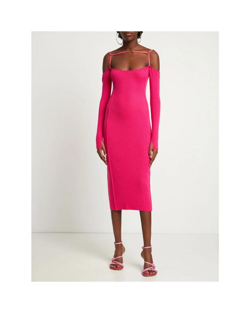 Midi Dresses Jacquemus de color Pink