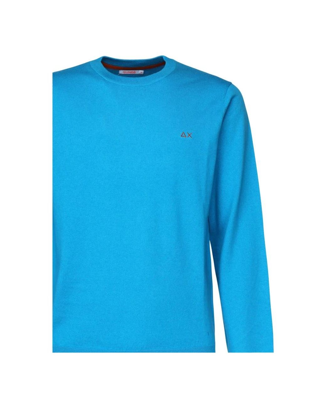 Sun 68 Blue Round-Neck Knitwear for men