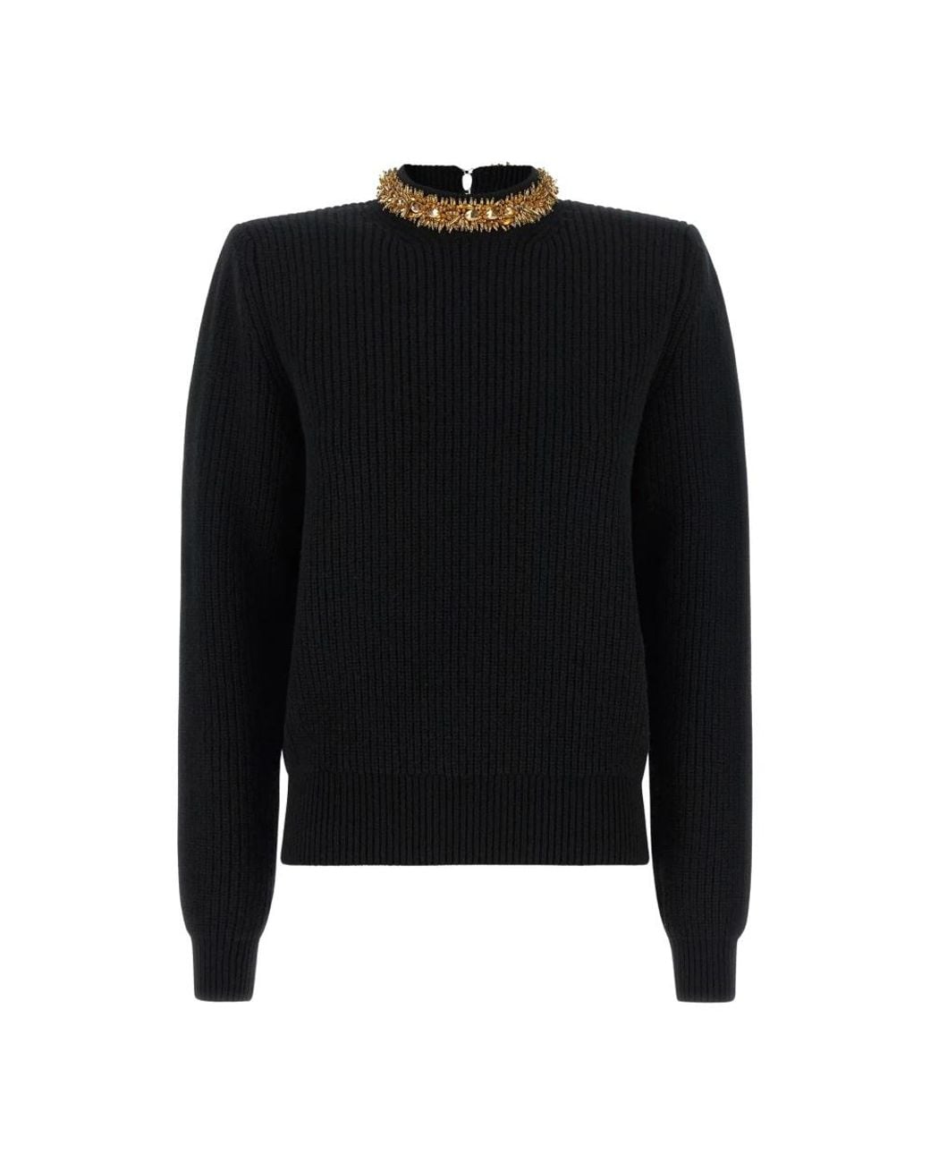 Balmain Black Round-Neck Knitwear