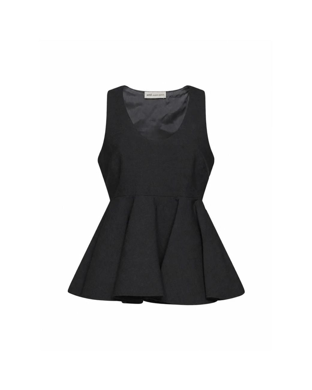 AMI Mouwloze Top in het Black