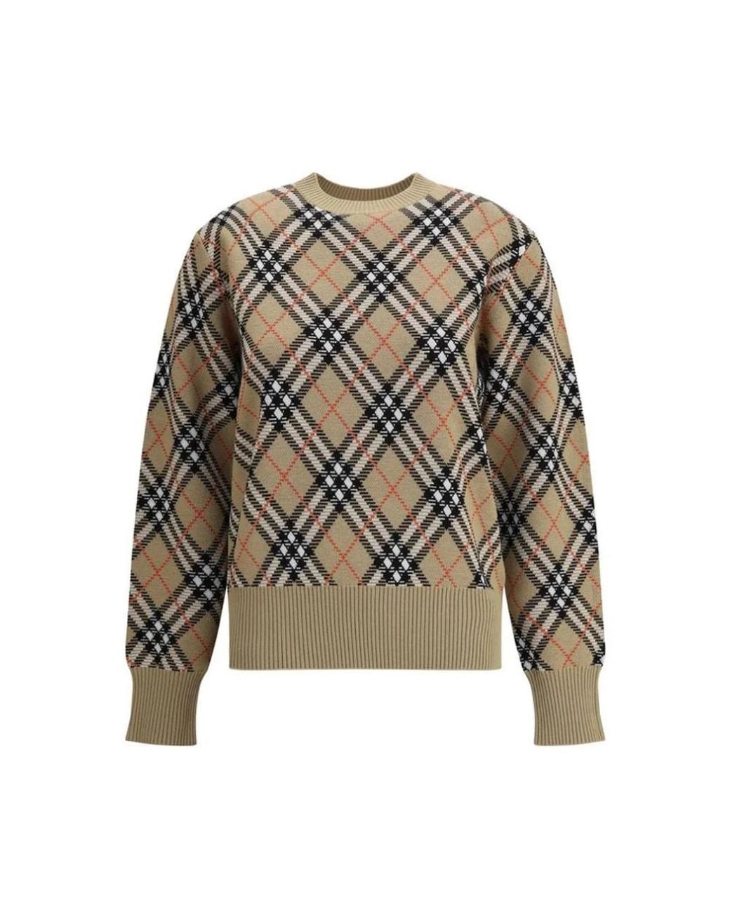 Burberry Gray Round-Neck Knitwear