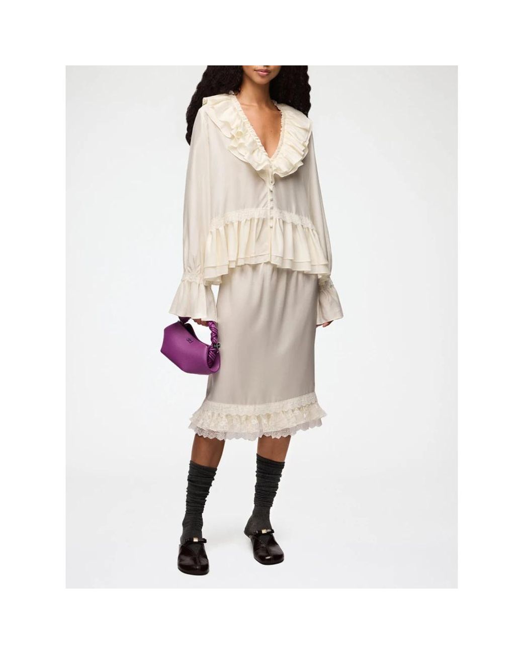 Ganni Natural Blouses