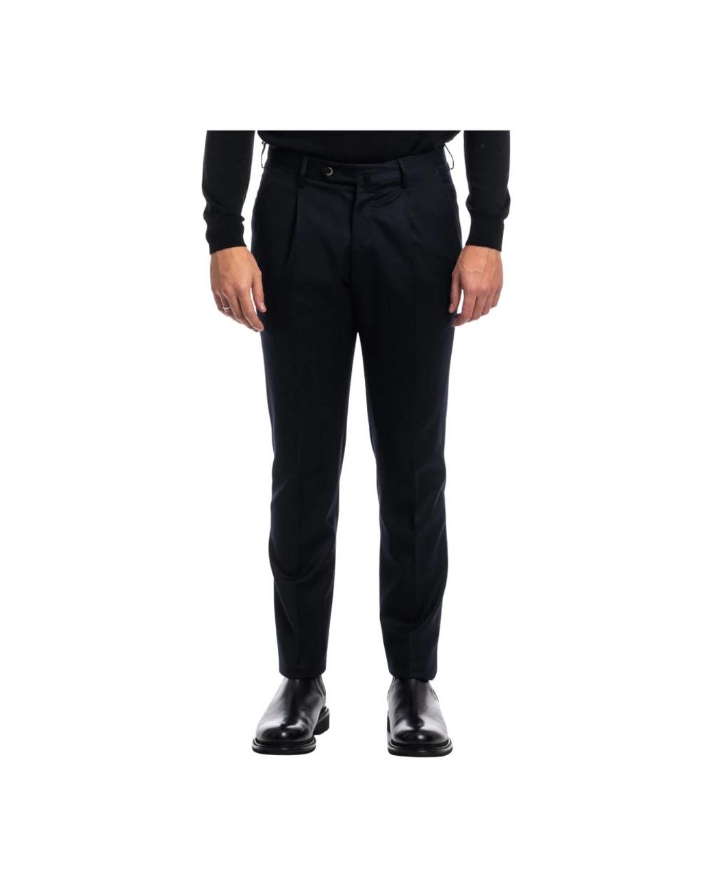 PT01 Black Straight Trousers for men