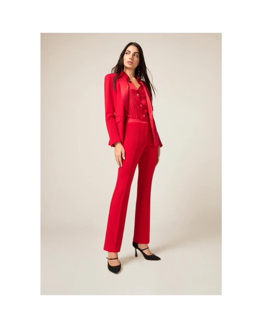 Wide Trousers Oltre de color Red