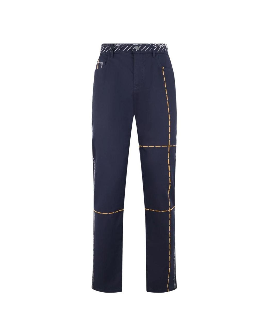 Moschino Blue Straight Trousers for men