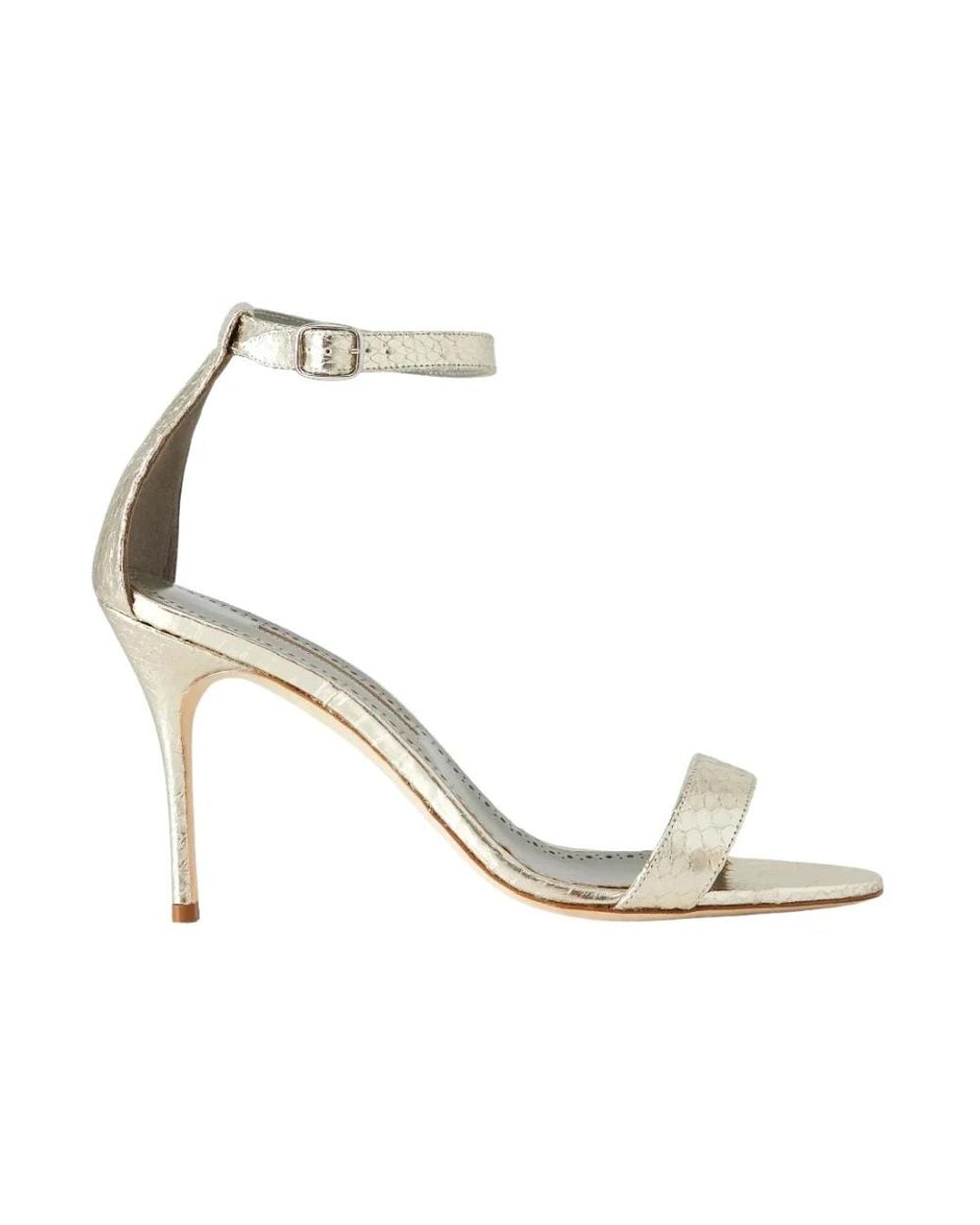 Manolo Blahnik Metallic High Heel Sandals