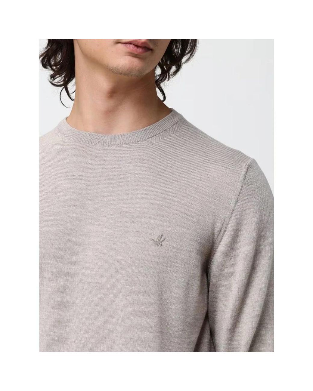Brooksfield Gray Round-Neck Knitwear for men