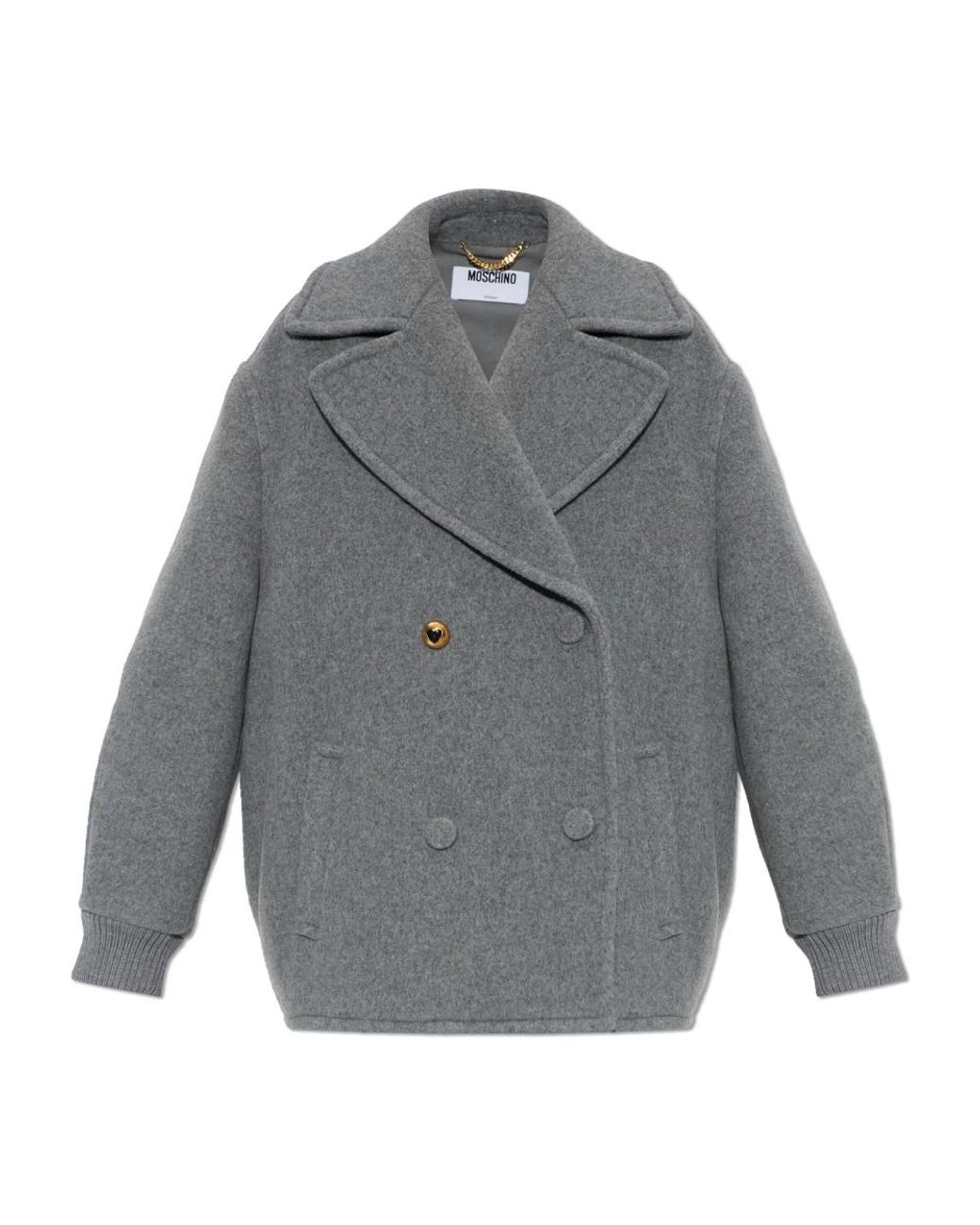 Moschino Double-Breasted Coat in het Gray