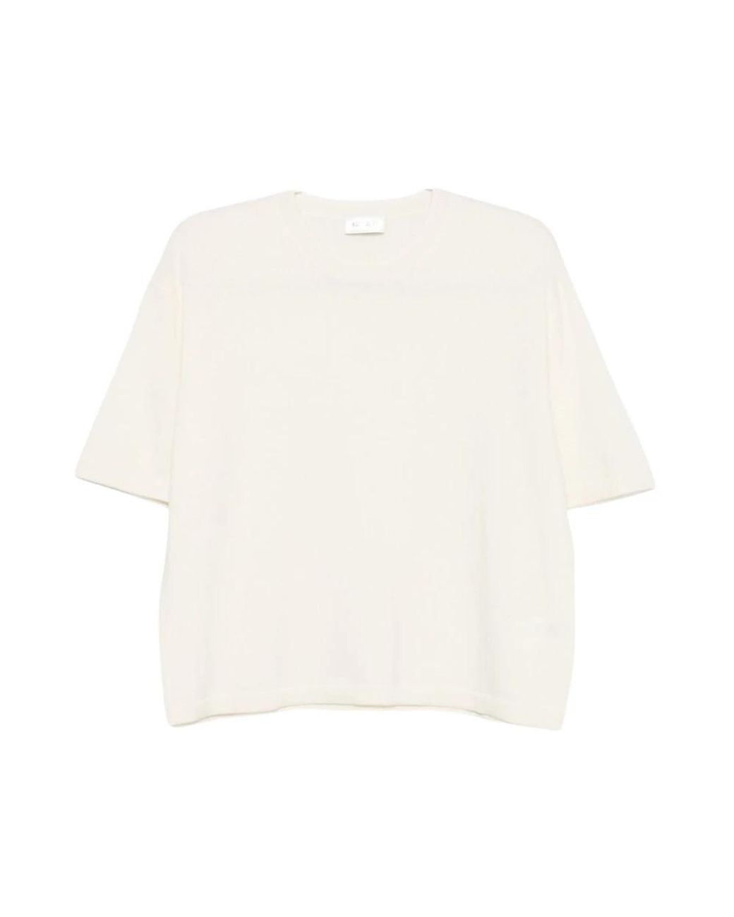 Soft Goat White Round-Neck Knitwear