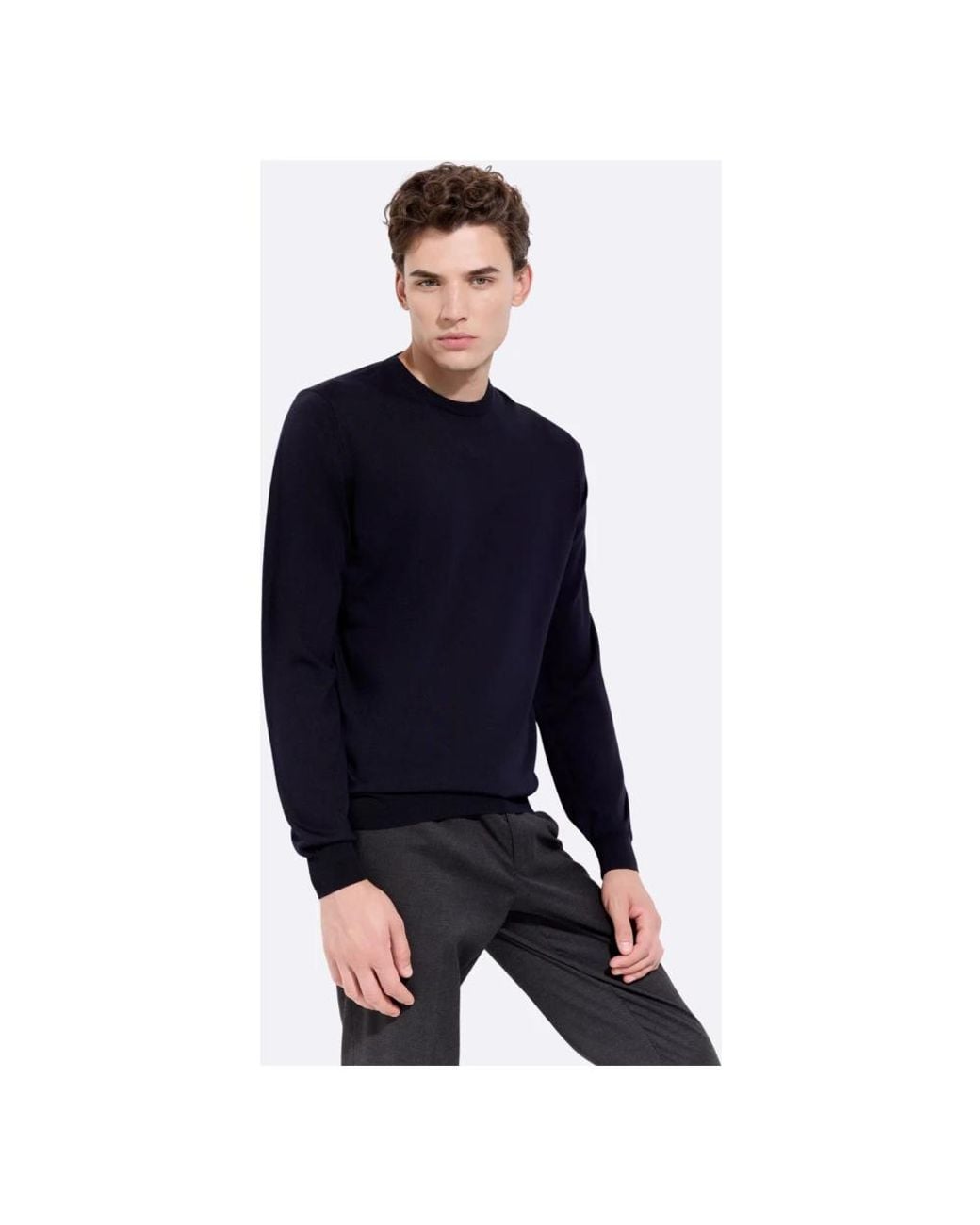 FILIPPO DE LAURENTIIS Blue Round-Neck Knitwear for men