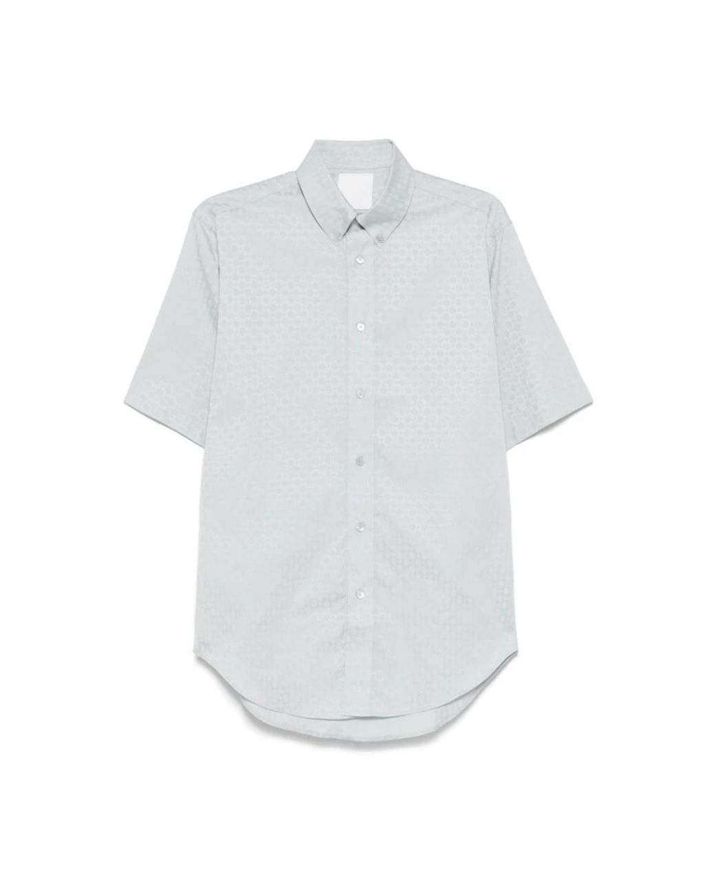 Givenchy Overhemden ,Grijs ,Katoen Kort Mouw Shirt in het White voor heren