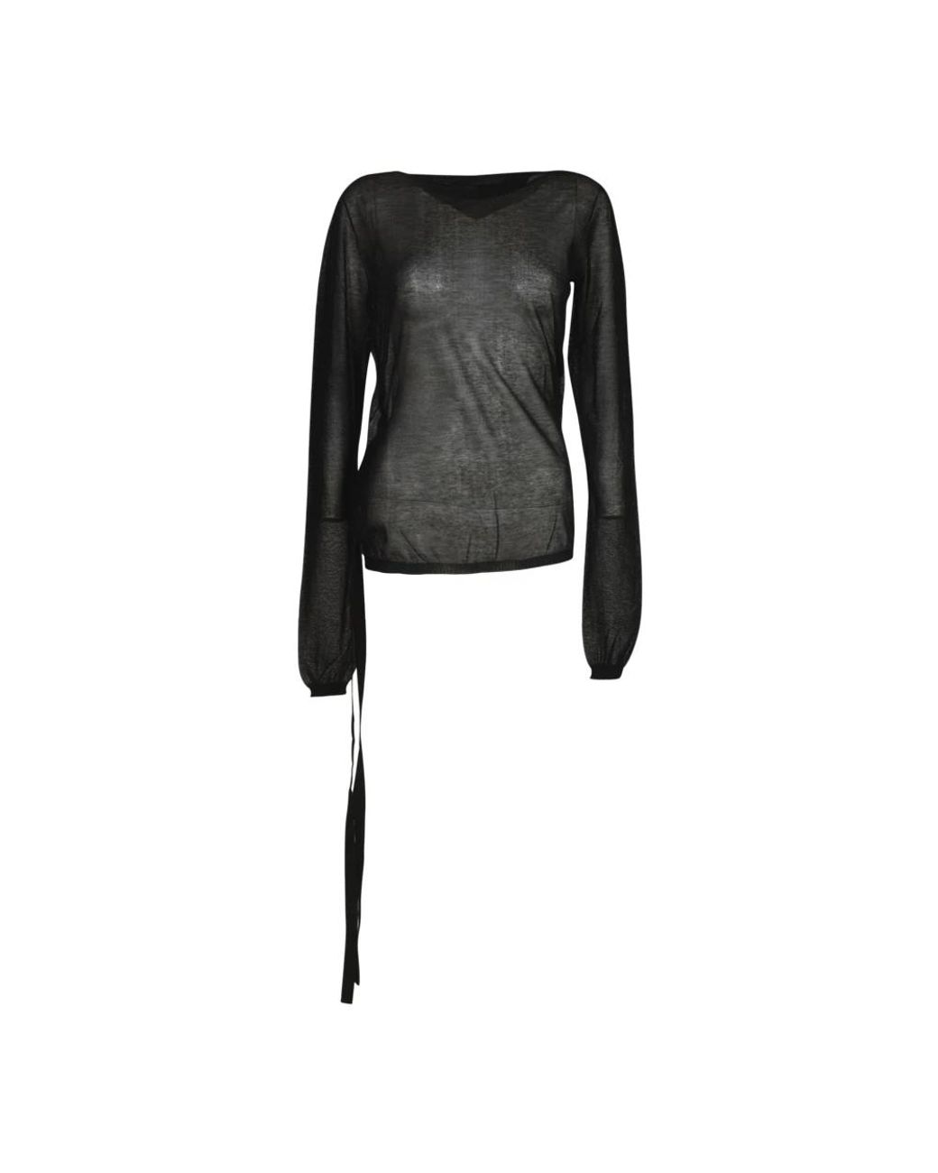 Ann Demeulemeester Black Long Sleeve T-Shirts