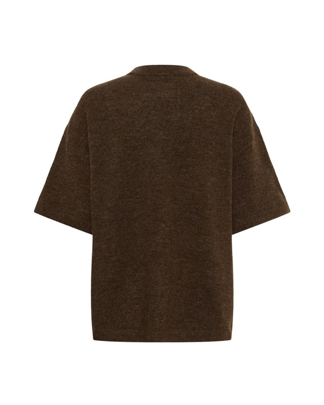 Kaffe Brown Rundhals-Strickpullover