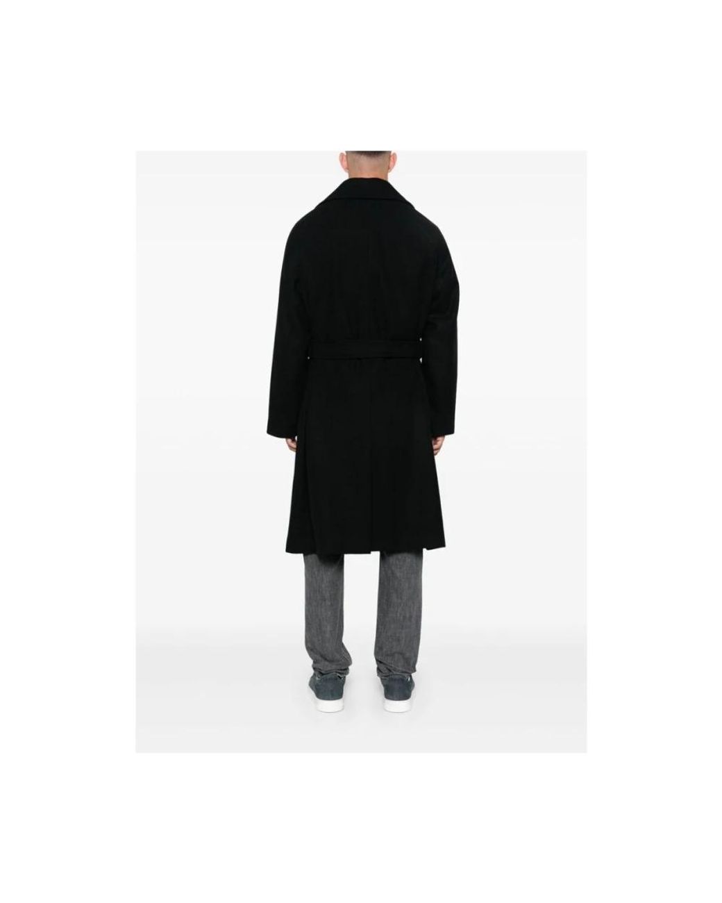 Hevò Black Belted Coats for men