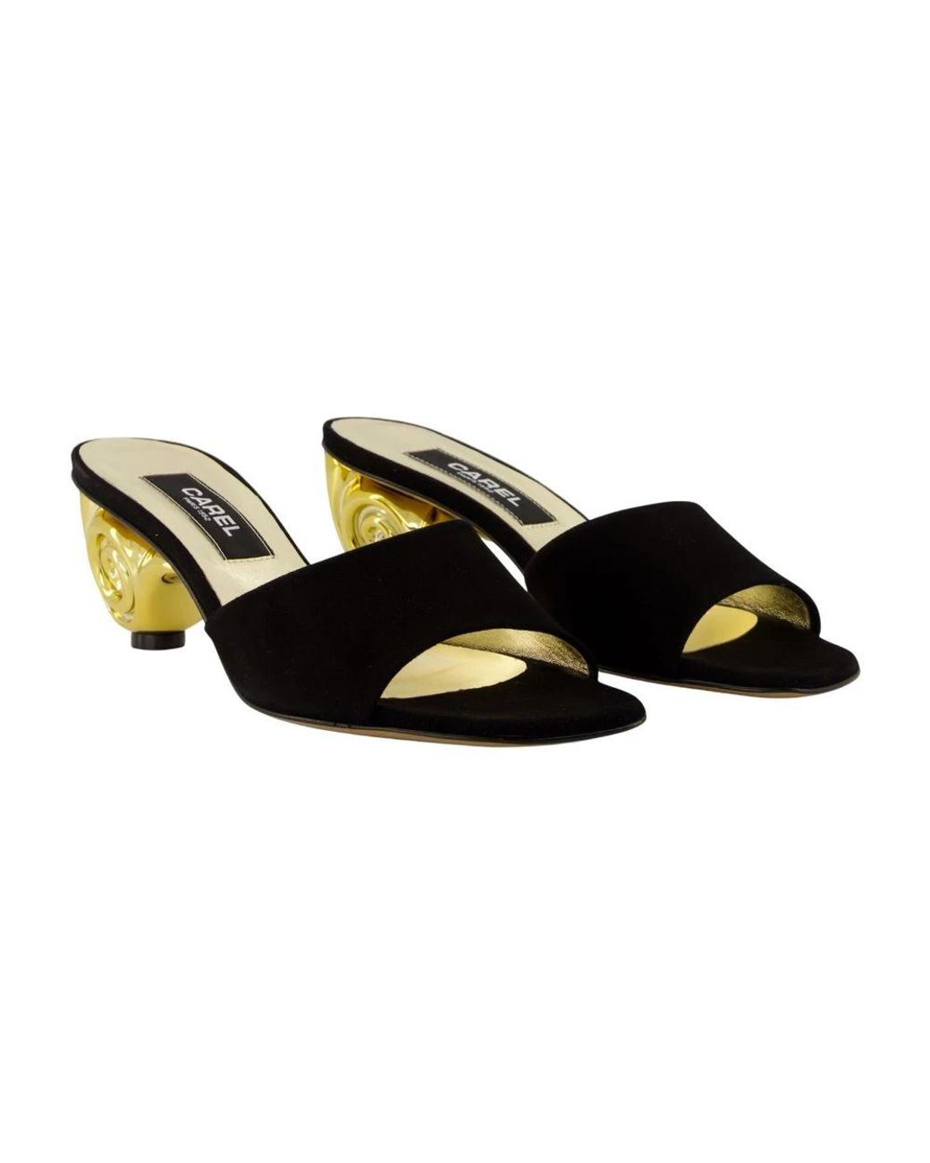 CAREL PARIS Black Heeled Mules