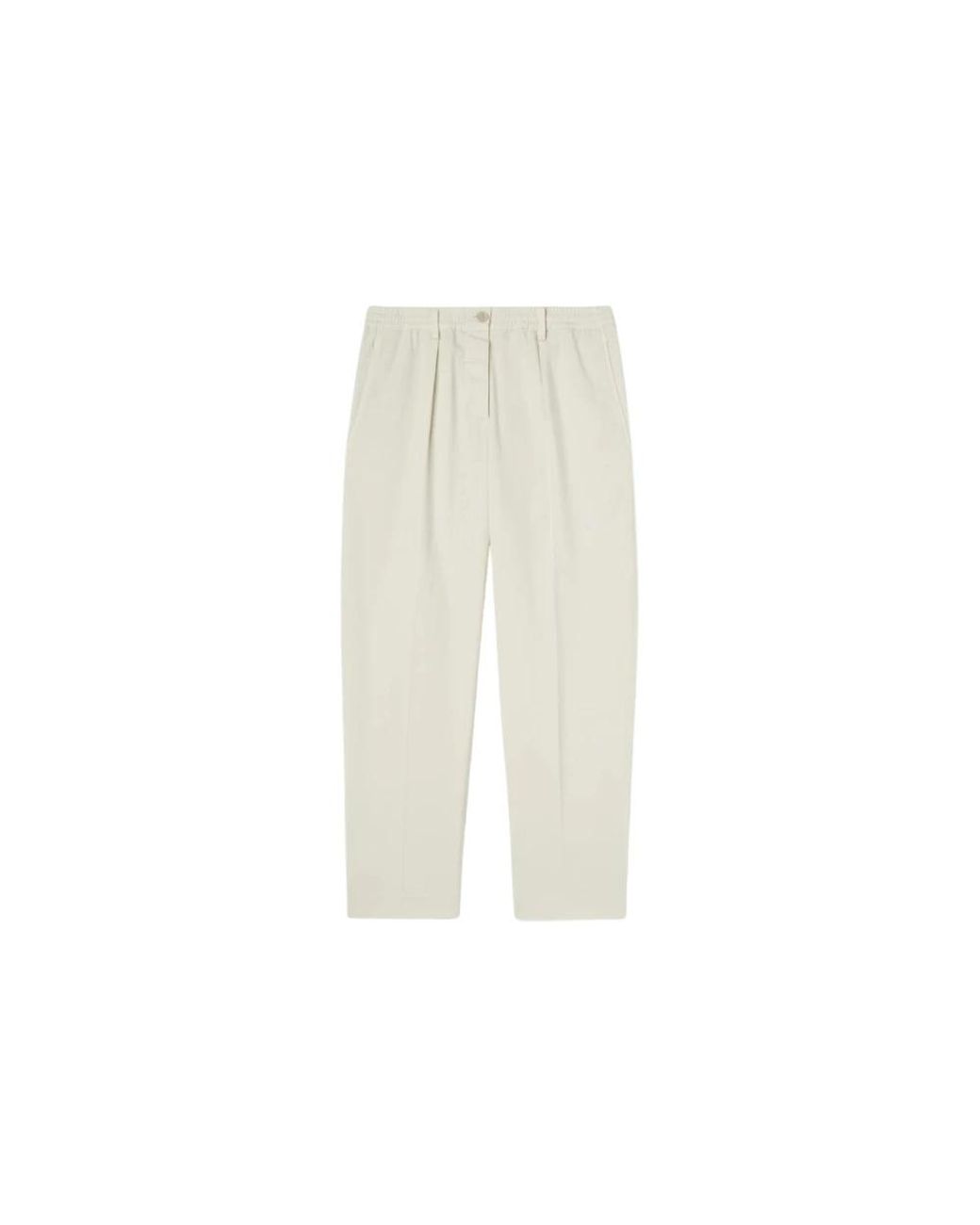 Aspesi White Straight Trousers