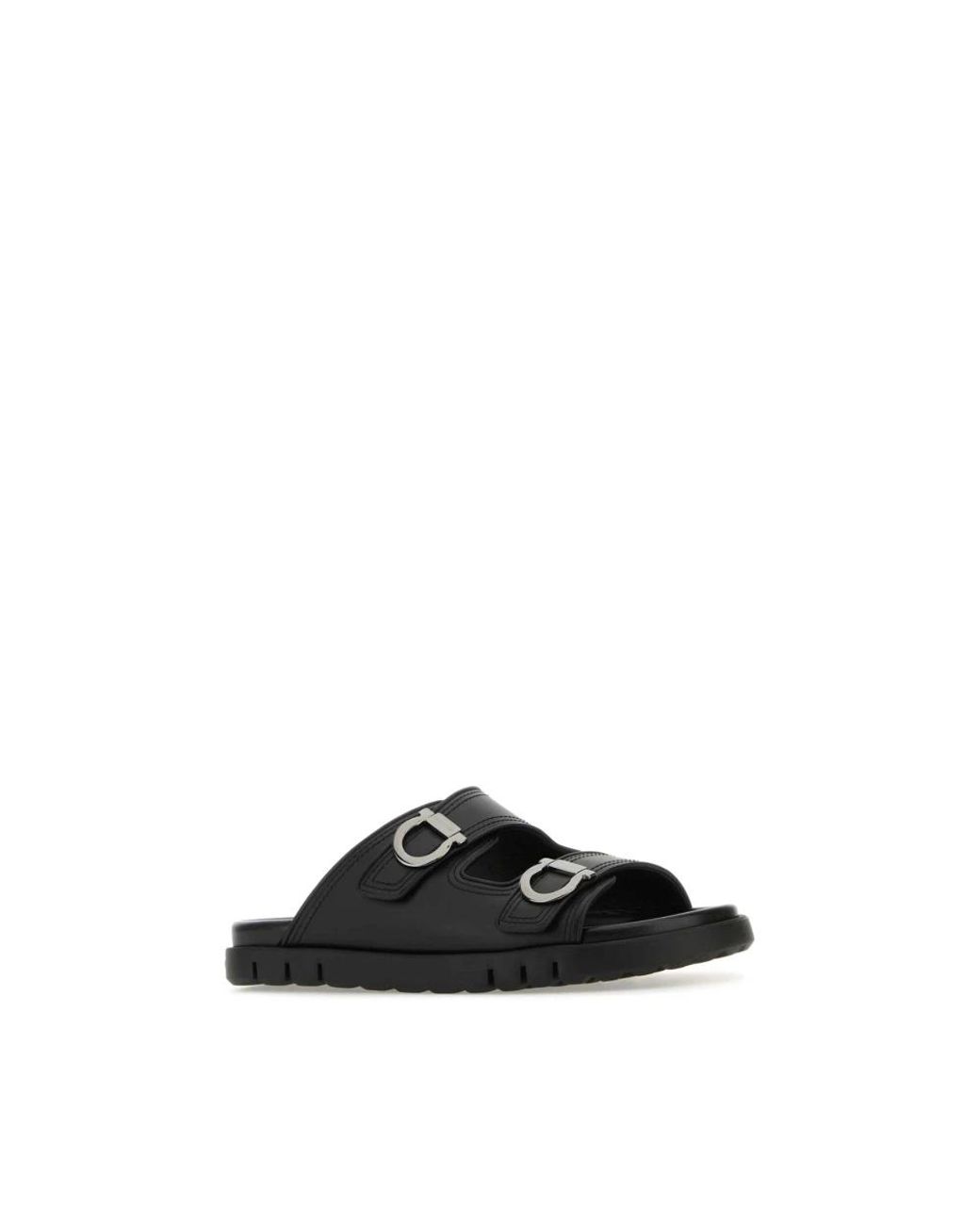Ferragamo Black Sliders for men