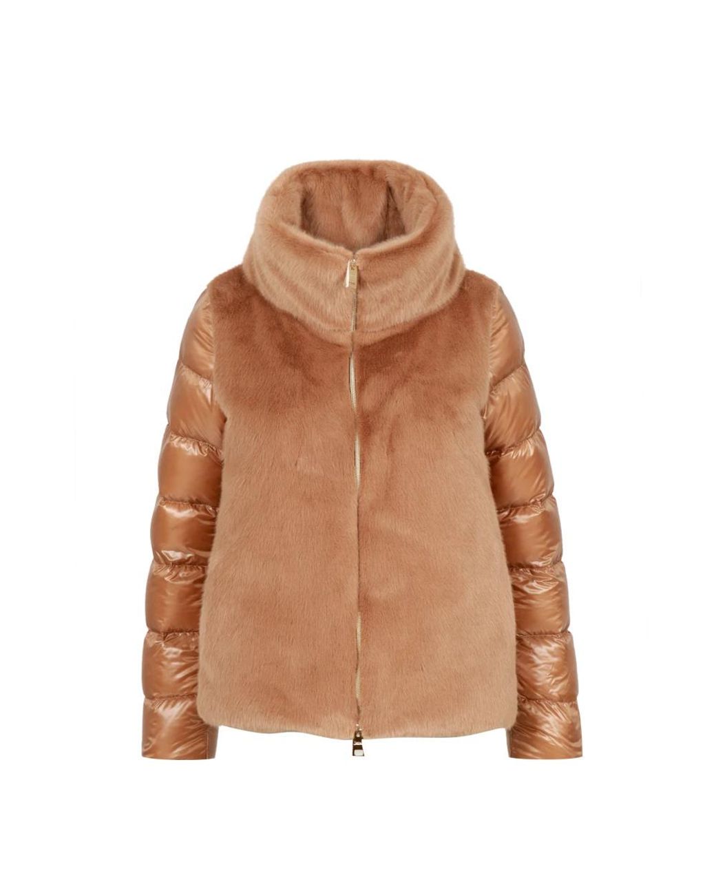 Herno Jassen ,Bruin ,Nylon Cape Van Nylon Ultralight En Lady Imitatiebont in het Brown