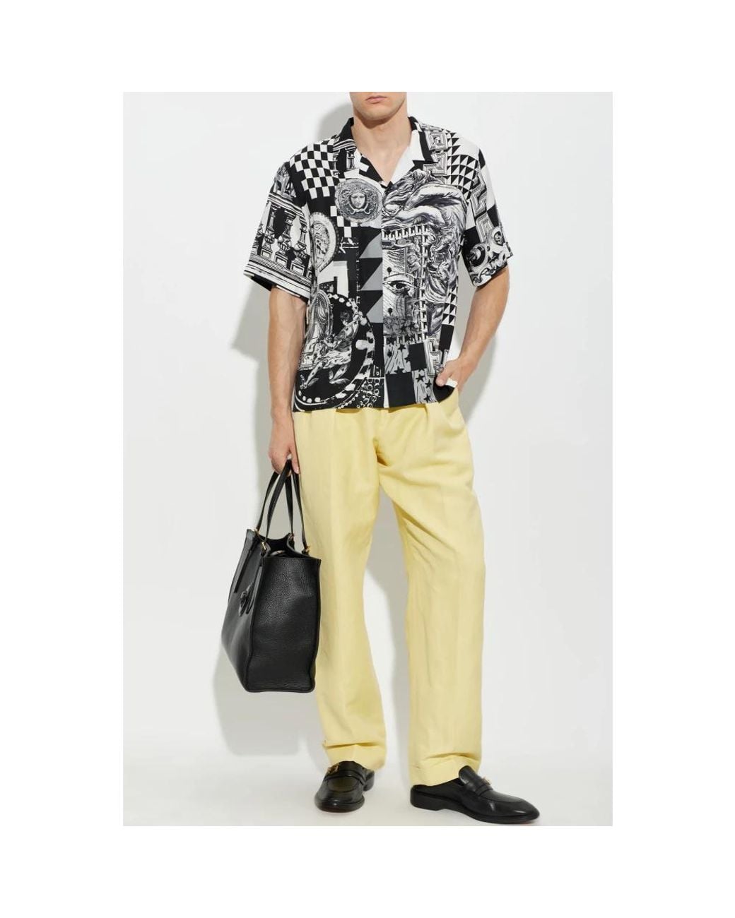 Versace Black Short Sleeve Shirts for men