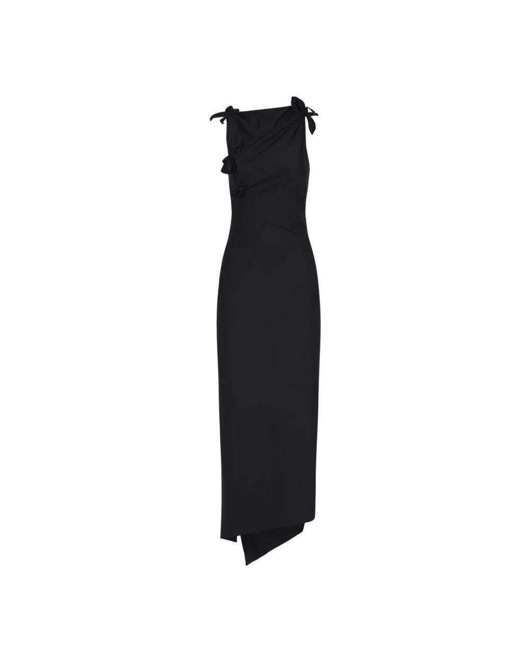 Coperni Kleedjes ,Zwart ,Polyester Asymmetrische Bloemenjurk in het Black
