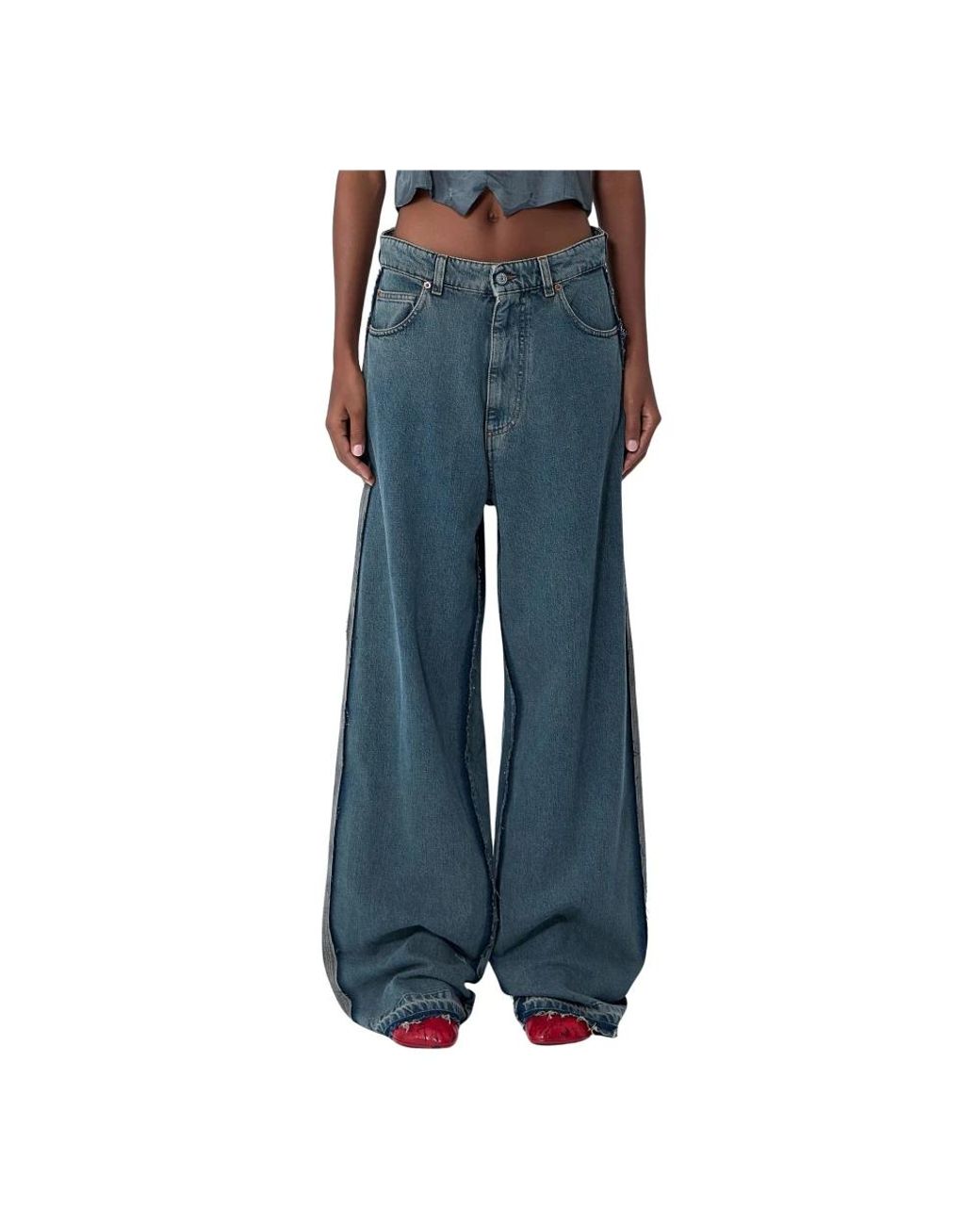 MM6 by Maison Margiela Blue Wide Jeans