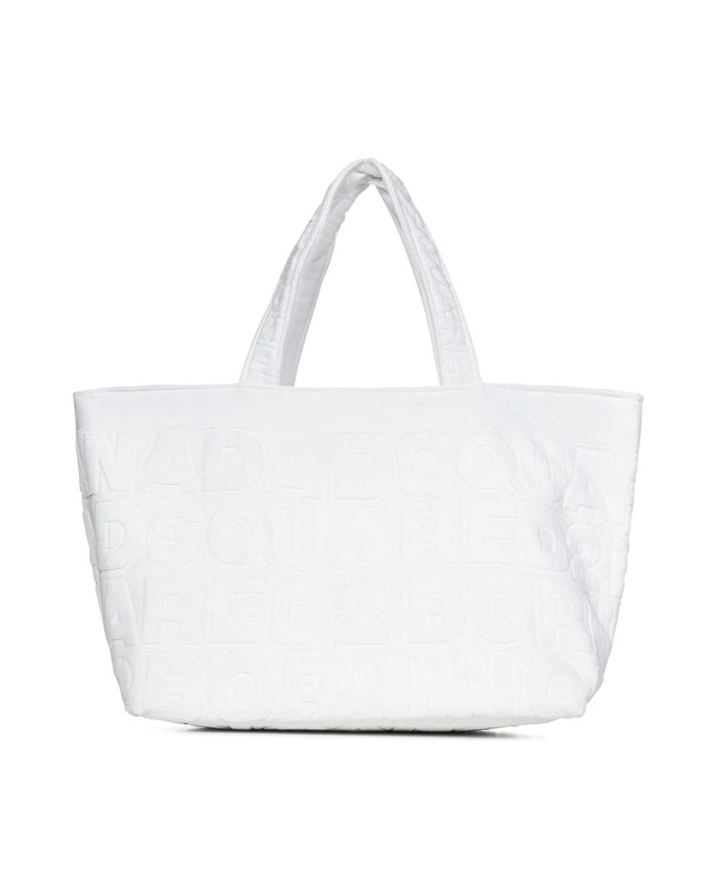DSquared² White Strand logo einkaufstasche weiß
