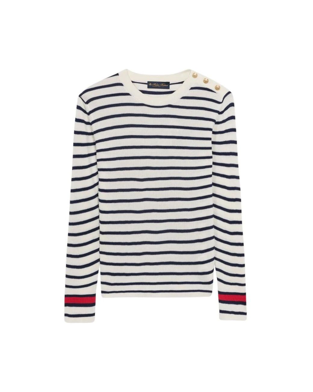 Brooks Brothers White Round-Neck Knitwear
