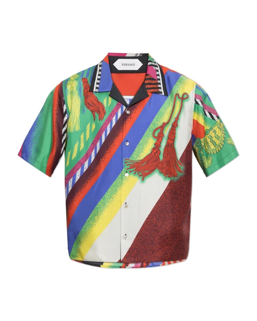 Versace Blue Short Sleeve Shirts for men
