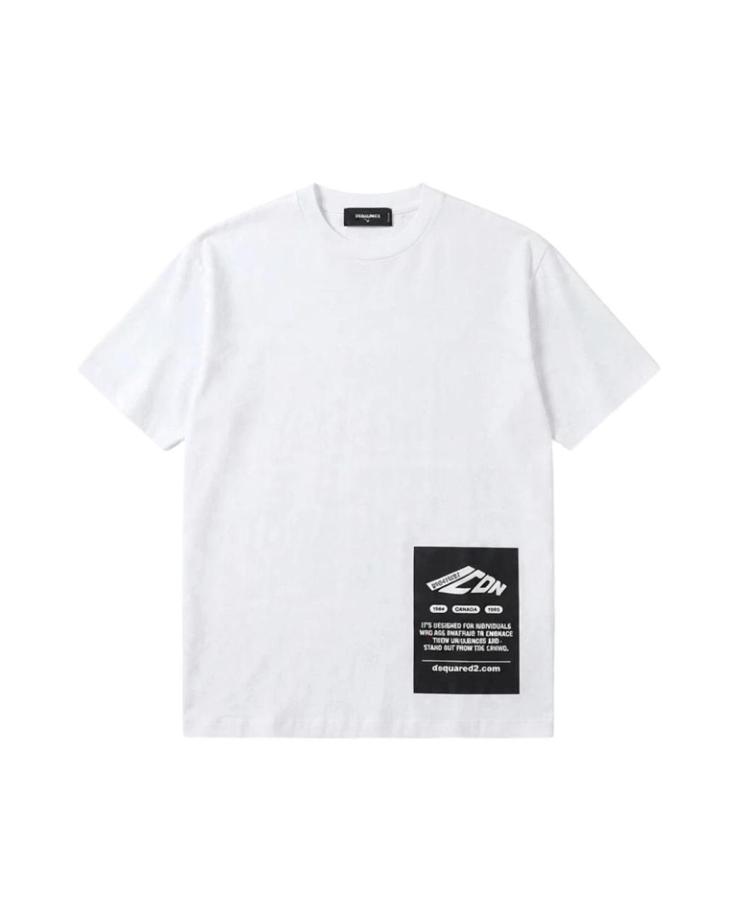 DSquared² Maxi Logo Patch T-Shirt in het White