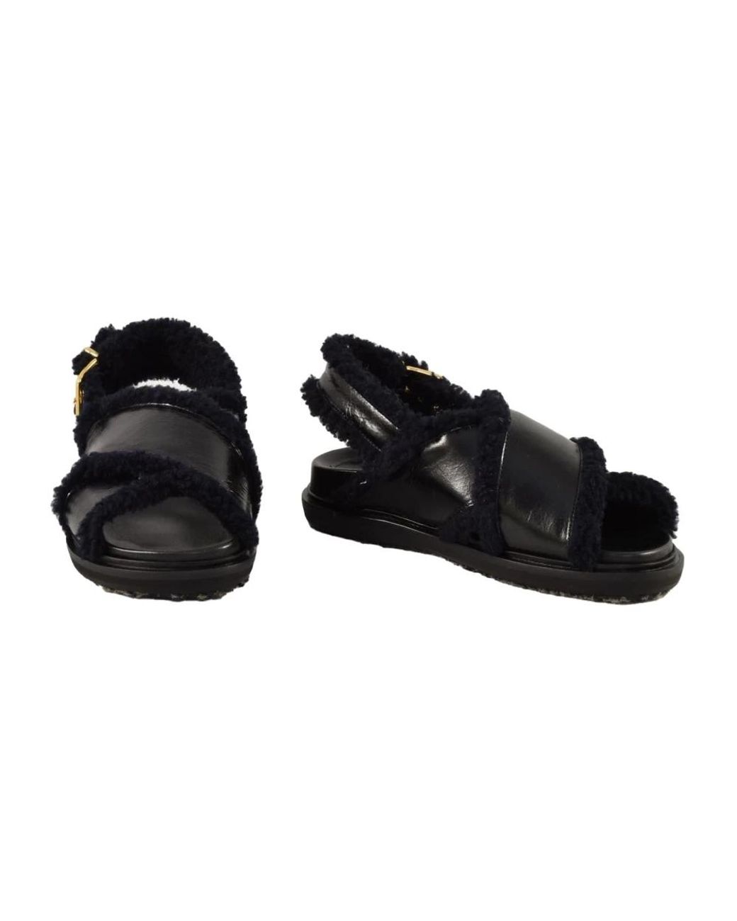 Marni Black Flat Sandals
